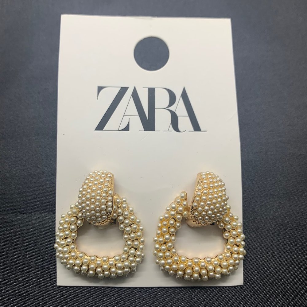 Zara Pearl Beaded Hoops